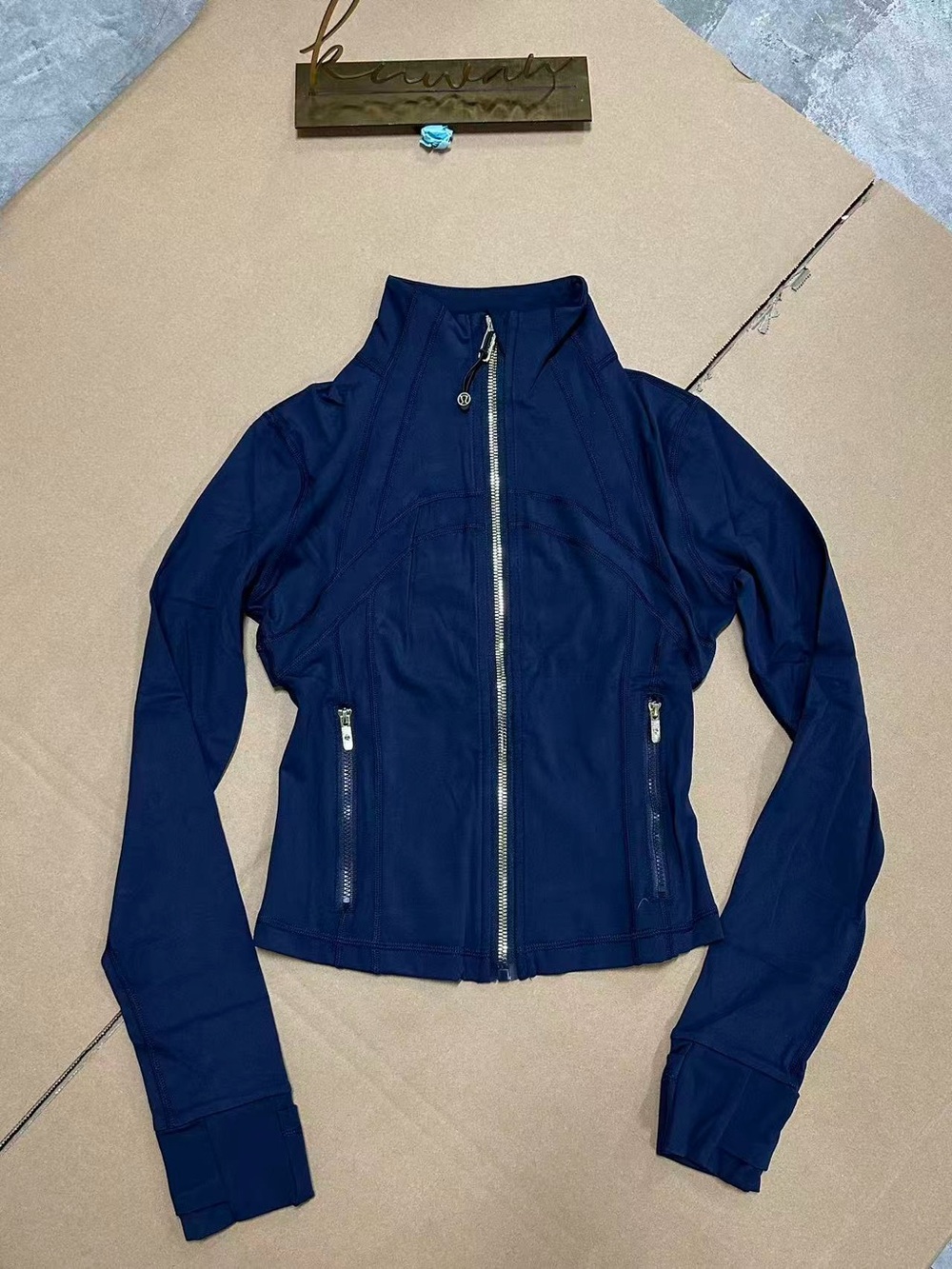 Lulumelon women’s Navy Zip-Front Bomber Jacket by